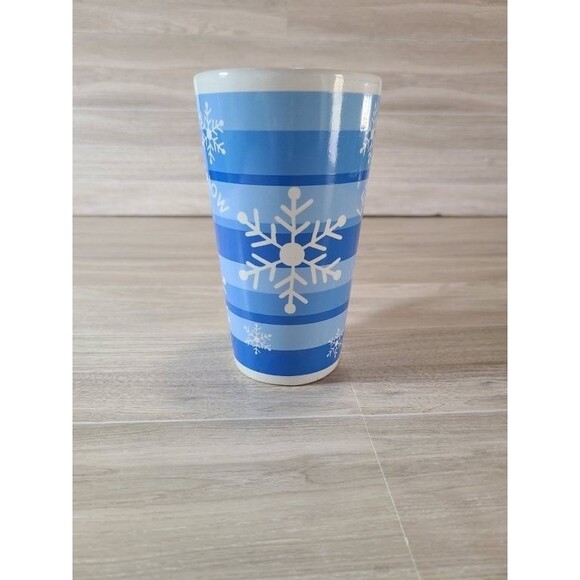 Garden Ridge Let It Snow Mug Tall Winter Coffee Cup Blue Snowflake Holiday - Picture 2 of 7